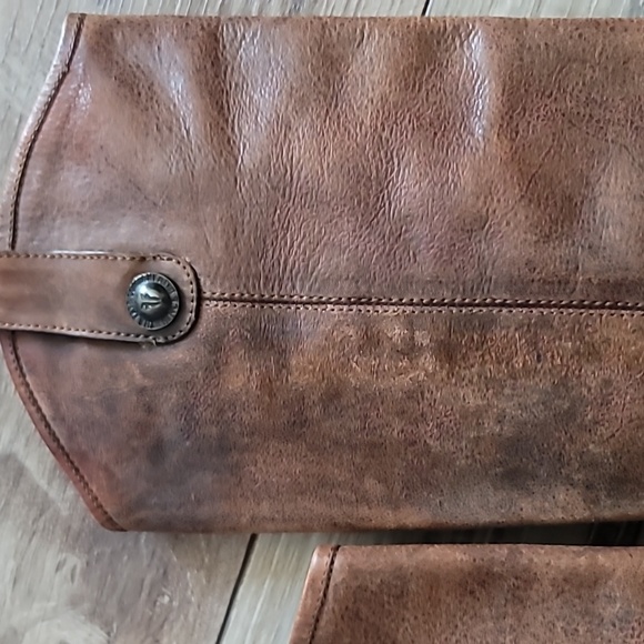 FRYE Jackie Womens Riding Boots Brown Leather Button Tall Western - Picture 3 of 10